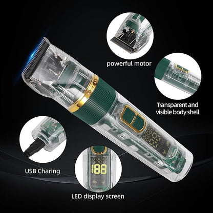 Pet Dog Grooming Kit Low Noise - Rechargeable Cordless Dog Clippers, IPX7 Waterproof Clippers with 4 Guide Combs & Stainless Steel Blade for Cats/Dogs/Small Animals