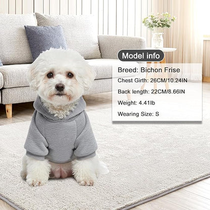 2 Pack Dog Hoodie Warm Hood Dog Sweater Cold Weather Small Dogs Sweatshirt Comfort Pet Clothes for Small Medium Dogs with Pockets Cats Chihuahua Clothes for Male Female Girl Boy Sporty Daily Wear