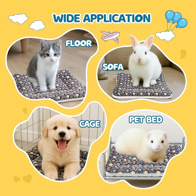 2 Pack Bunny Bed - 14 x 17.3 Inch Rabbit Pee Pads Bedding - Washable and Thickness Upgrade (Dark Blue,XL)
