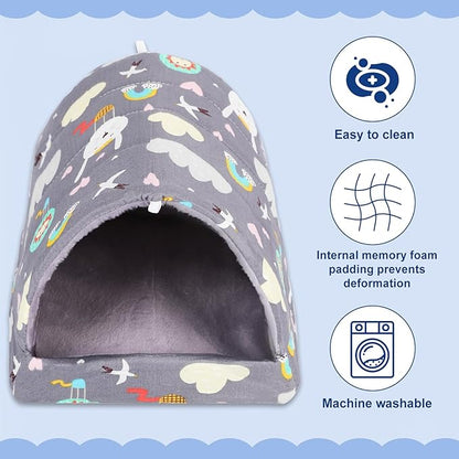 UPINS 2 Pack Guinea Pig Hideout,Guinea Pig Bed Washable Small Animal House Cage Accessories for Mouse Chinchillas Hamsters Hedgehogs Ferrets Bearded Dragons and Rats