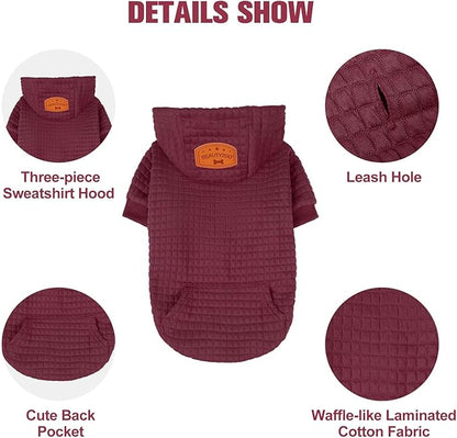 BEAUTYZOO Dog Sweaters for Extra Large Dogs Girl Boy, XXXL Dog Hoodie with Pocket & Leash Hole, Soft Warm Waffle-Like Laminated Cotton Pet Clothes for Cold Weather, Doberman Great Dane Sweatshirt, 3XL
