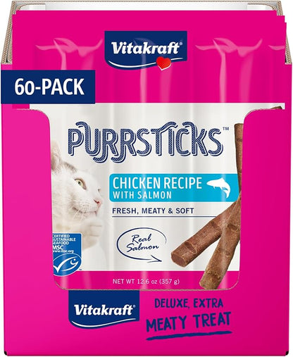 Vitakraft Cat PURRSTICKS Salmon Multi Pack 60ct