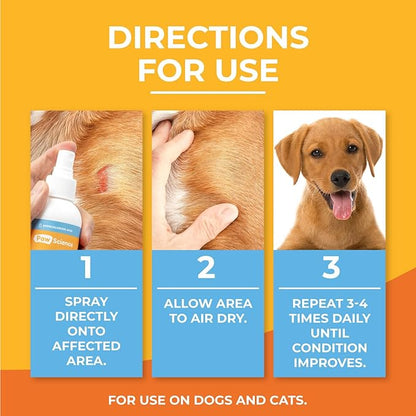 Paw Science Skin & Wound Care Spray for Dogs & Cats – Lick-Safe Antiseptic Healing Aid, Itch Relief & Skin Repair Treatment for Hot Spots, Rashes, Cuts, Burns, & Irritation