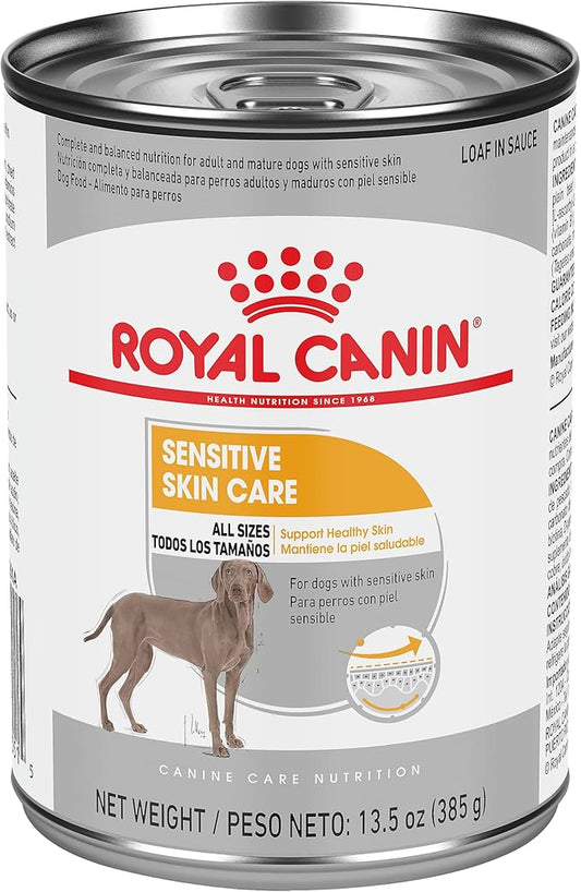 Royal Canin Canine Care Nutrition Sensitive Skin Care Adult Loaf in Sauce Dog Food, 13.5 oz (Pack of 12)