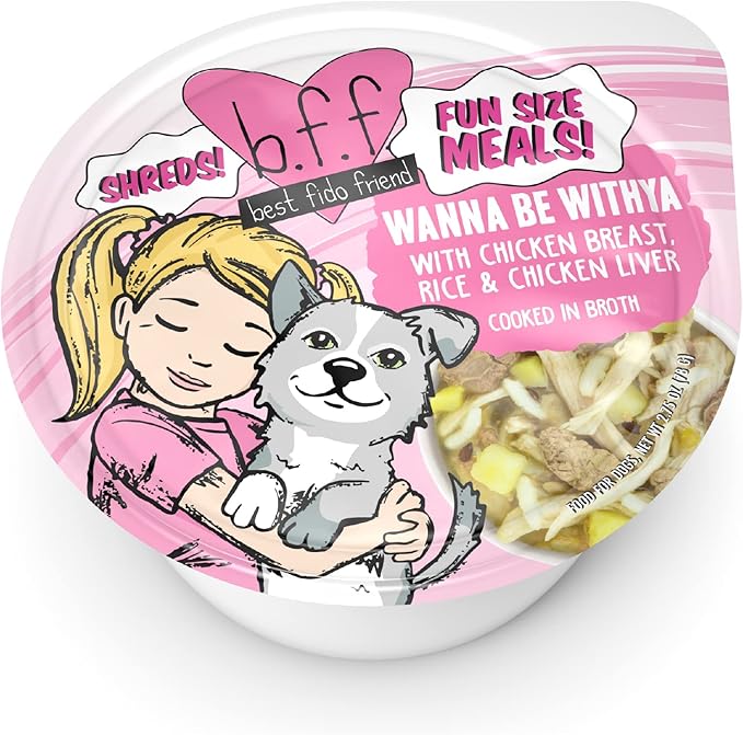 Weruva Best Fido Friend Fun Size Meals for Dogs, Wanna Be Withya, 2.75oz Cup, Pack of 12