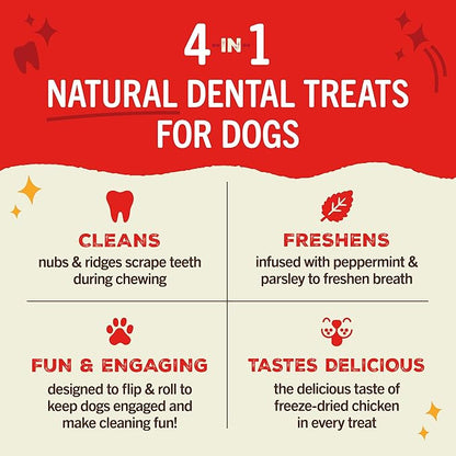 Stella & Chewy's Dental Delights with Freeze-Dried Chicken - Medium Dental Treats for Dogs, 23.2 Ounce Bag