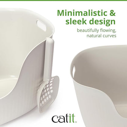 Catit Loo Litter Box, White, with Scoop