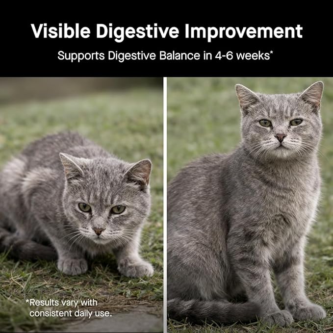 Koby Cat Probiotics | Daily Digestive Support for Sensitive Cats | Helps Loose Stool & Upset Stomach | Certified Organic | Vet Preferred, Clinical Dose | Easy-to-Use Powder