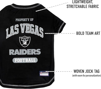 NFL Raiders Dog T-shirt Small. - Licensed Shirt for Pets Team Colored with Team Logos- Premium Stretchable Materials for the comfort of your Dog & Cat
