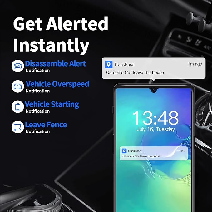 Wired GPS Tracker for Vehicles, No Monthly Fee, No Subscription with Real-Time Tracking, 4G SIM and Data Included, Trip History, GeoFence, Driving Alerts, IP67 Waterproof, Global Coverage