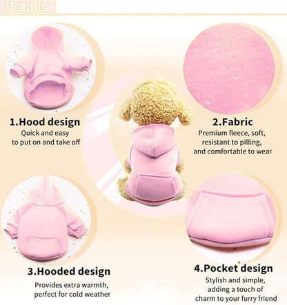 TAPBULL Dog Dresses, Fashionable Pet Dog Sweatshirt Clothes in Light Colors, Cute Cat Birthday Dress Outfit (Pink/Purple/Coffee 3-Pack), Medium