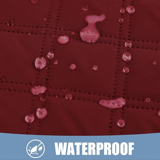Smiry Waterproof Dog Bed Cover Pet Blanket, Soft Washable Dog Blanket for Furniture Bed Couch Sofa Reversible, Checkered (40"x80", Wine Red/Beige)