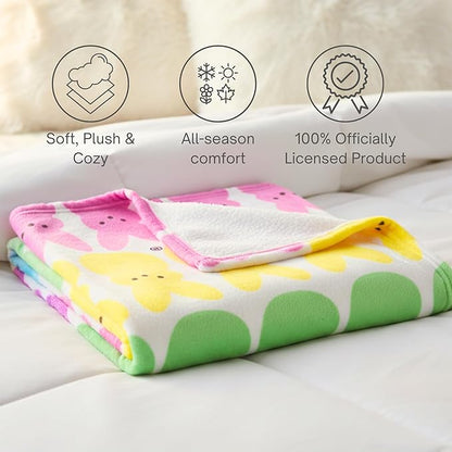 Peeps Fluffy Throw 46 in x 60 in – Soft Plush Lightweight Blanket for Couch, Bed & Travel (100% Officially Licensed Product) by Franco Collectibles