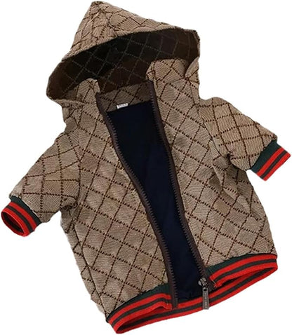 Dog Hoodie Luxury Winter Small Dog Jacket Clothes Classic Designer French Bulldog Teddy Pug Puppy Clothes(Medium)