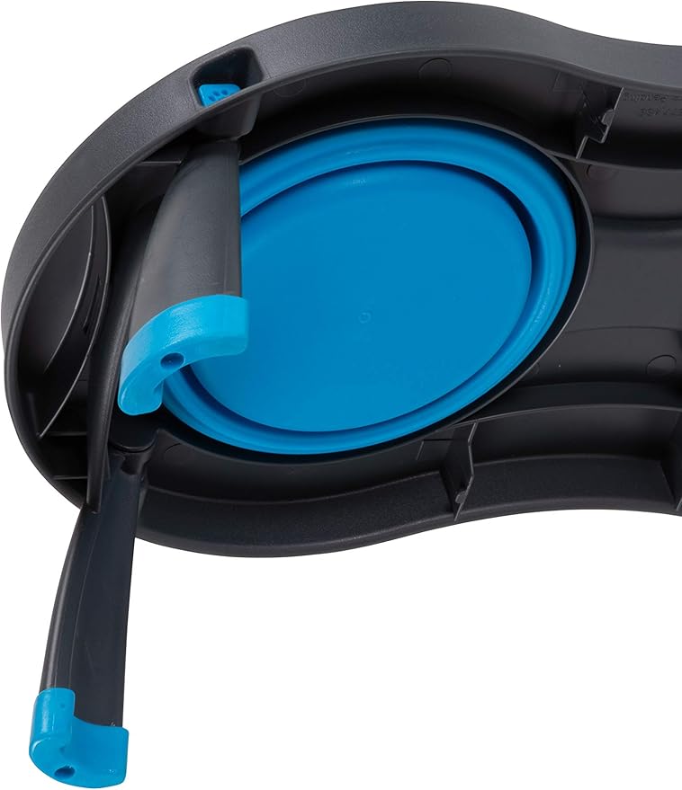 Dexas Pets Double Elevated Pet Feeder, Pro Blue, Small/1 Cup Capacity Bowls (PW1004322194)