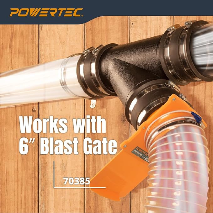 POWERTEC Clear PVC Pipe 6" x 36" Long, 1PK Rigid Plastic Tubing, Round Tube Compatible w/Dust Collection Fittings - Hose for Woodworking Tool, Dust Collection System or Cat Tree (70274V)