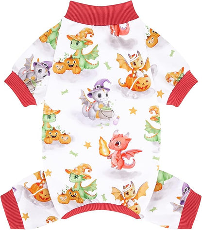 XPUDAC Halloween Dog Pajamas Funny Halloween Costumes for Doggy Comfy Pet Pjs for Small Medium Dogs Boy Girl Puppy Outfits Cat Apparel, 2XL