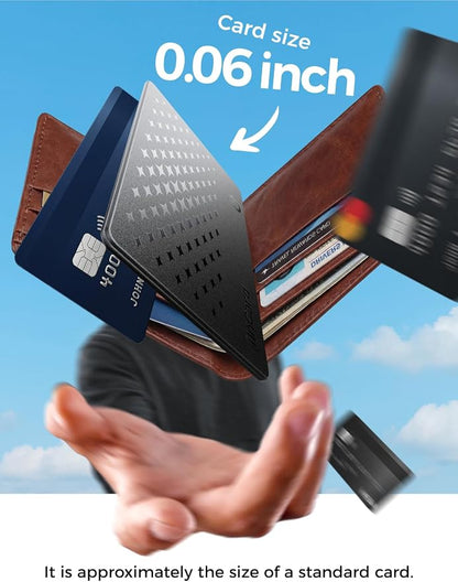 Wallet Tracker Card 0.06in Slim Tracking Card,5-10 Years Battery Bluetooth Smart Card,Android & iOS Airtag Card,Work with Apple Find My & Google Find Hub,IP68 GPS Tracker for Vehicles,Luggage-2pcs