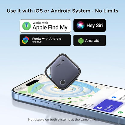 UGREEN Finder Duo (iOS and Android) Air Tracker Tags 4 Pack, Rechargeable Android Tracker Tags Bluetooth Key Finder Compatible with iOS and Android for Keys, Luggage and More
