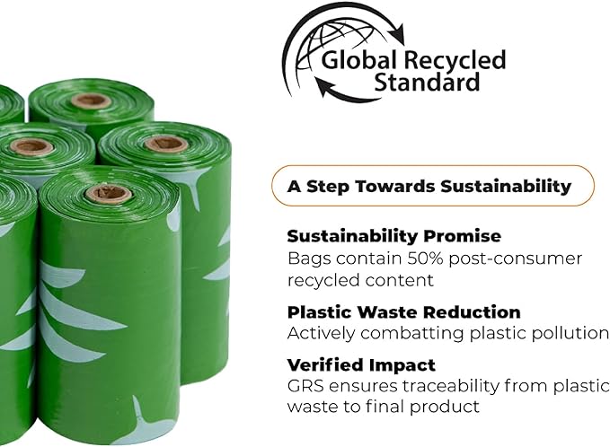 Best Pet Supplies Dog Poop Bags for Waste Refuse Cleanup, Doggy Roll Replacements for Outdoor Puppy Walking and Travel, Leak Proof and Tear Resistant, Thick Plastic - Green (Scented), 600 Bags
