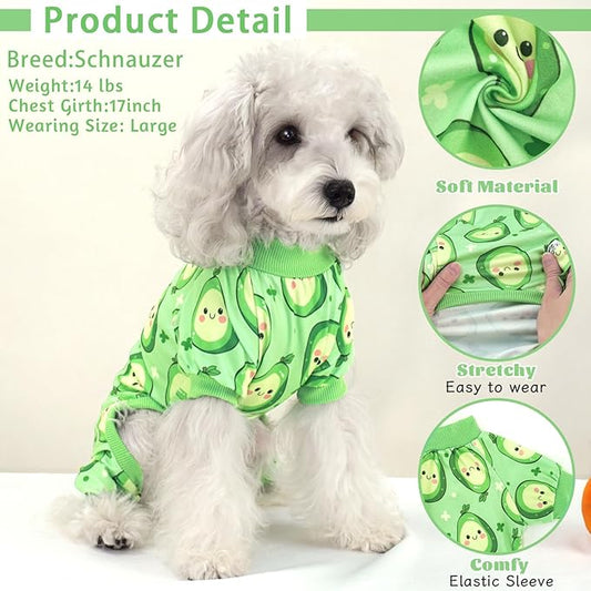 XPUDAC 4 Pack Dog Pajamas for Small Dogs Girl Boy Soft Stretchy Pjs Summer Puppy Clothes for Doggie Pet Outfits, X-Small