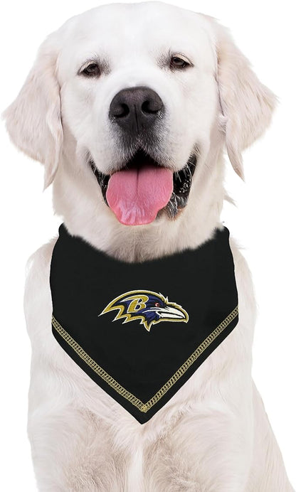 Pets First NFL Baltimore Ravens TIE Bandana, Size Large/X-Large. Dog Bandana Scarf Bib for Pet Cat Dog. The Ultimate Game-Day, Party Bandana