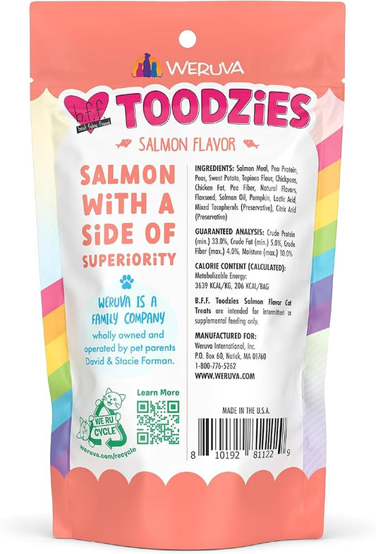 Weruva BFF Toodzies, Salmon Crunchy Cat Treats, 2oz Bag (Pack of 2)