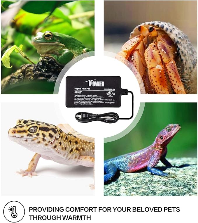 iPower 4 by 7-Inch Reptile Heating Pad Under Tank Terrarium Heater Warmer Heat Mat for Small Animals (Pack of 2)