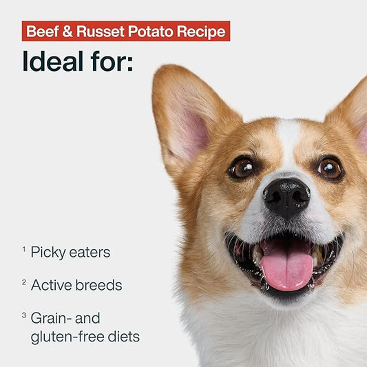 JustFoodForDogs Pantry Fresh Wet Dog Food, Complete Meal or Dog Food Topper, Beef & Potato Human Grade Dog Food Recipe - 12.5 oz (Pack of 12)