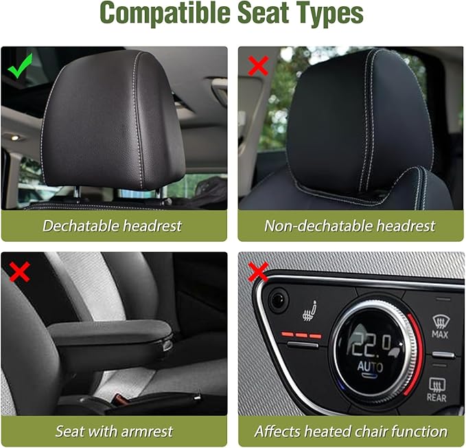 Nilight Car Seat Covers Waterproof Breathable Faux Leather Cushions Anti-Slip Universal Cover for Hyundai Honda Accord Kia Civic Corolla Camry CR-V RAV4 SUV Truck (2 PCS Front, Black)