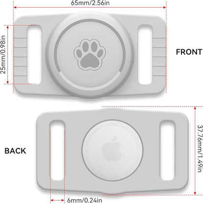 GOCII for Airtag Dog Collar Holder 2 Pack,Waterproof Dog Collar Holder for Apple AirTag(Gen 1 & 2),Silicone Air Tags Case for Dog Collars(Light Gray)