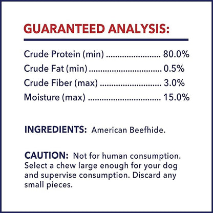 Pet Factory 100% Made in USA Beefhide 8" Rolls Dog Chew Treats - Natural Flavor, 15 Count/1 Pack