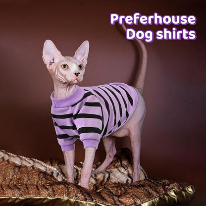 Dog Shirts for Medium Dogs, Striped T-Shirts Dog Vest Pet Apparel Tee Shirts Spring Summer Suitable for Small and Medium Large Pets French Bulldog Bichon, Purple M