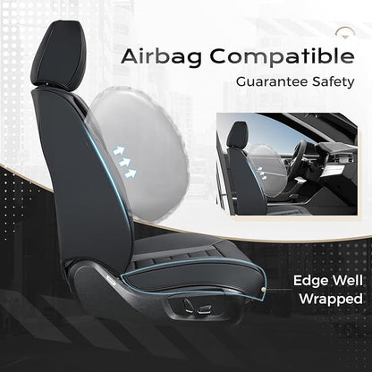 Coverado Car Seat Covers, Front Covers for Cars, Car Seat Cover Front Seats, Automotive Seat Cover, Waterproof, Leather Car Seat Cushion, Universal Interior Covers Seat Protectors for Most Cars