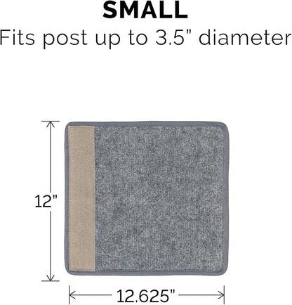 Furhaven Wrap Around Scratching Post Cover for Indoor Cats, Fits Posts Up to 3.5" Diameter, Durable & Less Mess - Tiger Tough Carpet Scratch Mat - Gray, Small