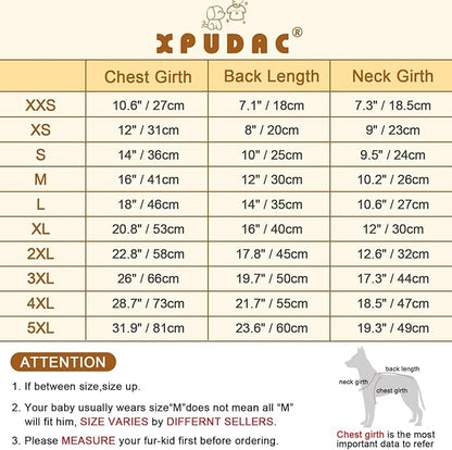 XPUDAC 4 Pack Dog Pajamas for Small Dogs Girl Boy Soft Stretchy Pjs Summer Puppy Clothes for Doggie Pet Outfits, X-Large