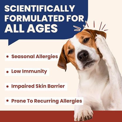 Pet Allergy Relief Chewable Tablets,500count Natural Collagen Drops Dual-Action Formula Joint Health Care with Colostrum Probiotics