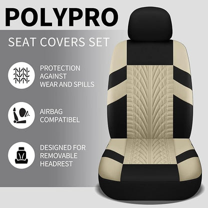 VarCozy Car Seat Covers Front Pair,Universal Cloth for Car,Breathable & Washable SUV, Sedan, Van, Automotive Interior Covers, Airbag Compatible