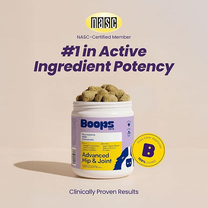 Advanced Hip & Joint Supplement for Dogs - 90 Soft Chews with Glucosamine, MSM, Chondroitin & Multivitamins - Supports Mobility & Flexibility - Made with Pasture-Raised Chicken