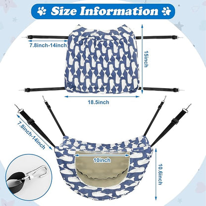 Jetec 2 Pieces Cat Cage Hammock Indoor Hanging Pet Bed Double Layer Hanging Cat Bed Bag Soft Kitten Hammock for Comfortable Two Level Cage Accessories for Spring, Summer, Winter, 2 Styles