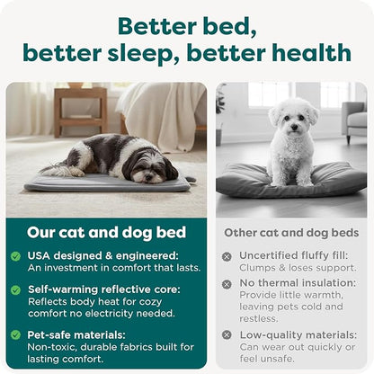 FurHaven ThermaNAP Self Warming Cat Mat & Dog Bed for Crates with Self-Warming Technology for Cozy Rest, Fully Machine Washable, Large, Quilted Faux Fur, Leopard