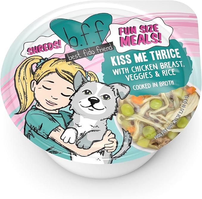 Weruva Best Fido Friend Fun Size Meals for Dogs, Kiss Me Thrice, 2.75oz Cup, Pack of 12