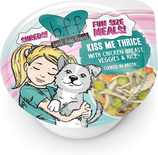Weruva Best Fido Friend Fun Size Meals for Dogs, Kiss Me Thrice, 2.75oz Cup, Pack of 12
