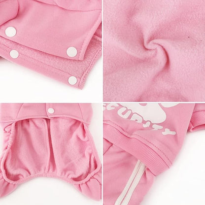 Soft & Warm Dog Outfit Pullover Hoodie - Jumpsuit Sweatshirt for Small to XX-Large Dogs (Pink)