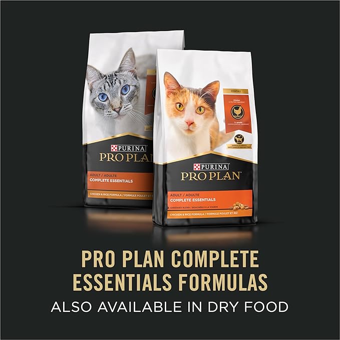 Purina Pro Plan Gravy Wet Cat Food,Complete Essentials Salmon Entree in Sauce - 5.5 oz. Cans,(Pack of 48)