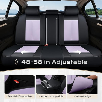 Coverado Car Seat Covers Full Set, Car Seat Protector Waterproof, Nappa Leather Car Seat Cushion, Seat Covers for Cars, Front Seats and Back Universal Fit for Most Cars
