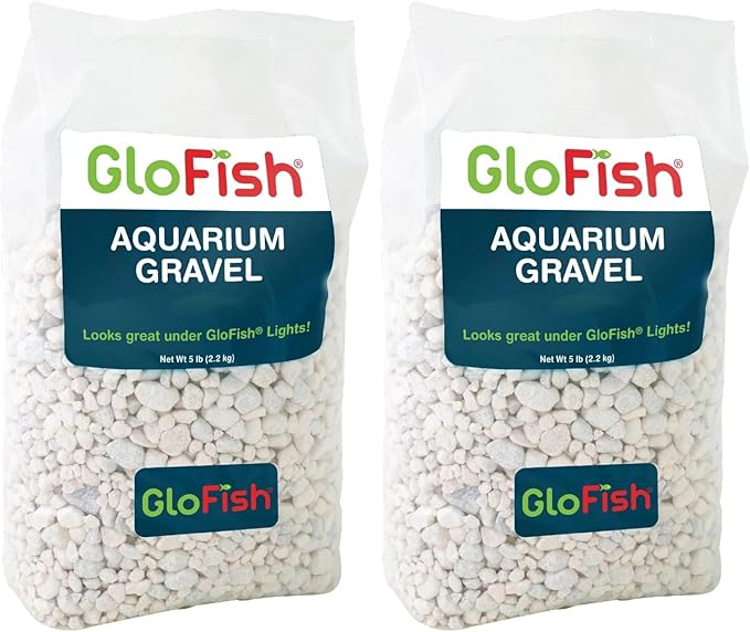 GloFish Aquarium Gravel 5 Pounds, White, Complements GloFish Tanks (29022) (Pack of 2)