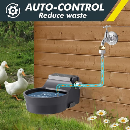 67OZ Automatic Water Dispenser for Dogs Patented Auto-Filling Dog Water Bowl Dispenser Wall-Mount Saving Space Outdoor Automatic Dog Water Feeder Includes Fixed Part Copper Connector 3/4'' Water Hose