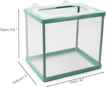 COMOK Fish Hatchery Breeder Box Aquarium Separation Net Nylon Incubator Mesh Fish Breeding Tanks Isolation Box Green Square