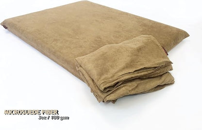 Luxurious Comfort Solid Pad Memory Foam Pet Dog Bed with Inner Waterproof Case and External Cover for Small and Medium Dogs + Free 2nd Cover (Complete Bed - 34"x27"x3", Suede - Brown)